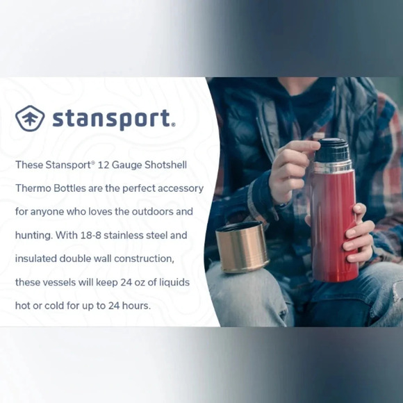 Stansport 12 Gauge Shot Shell Thermos 25 oz fluid carrying - Picture 9 of 12